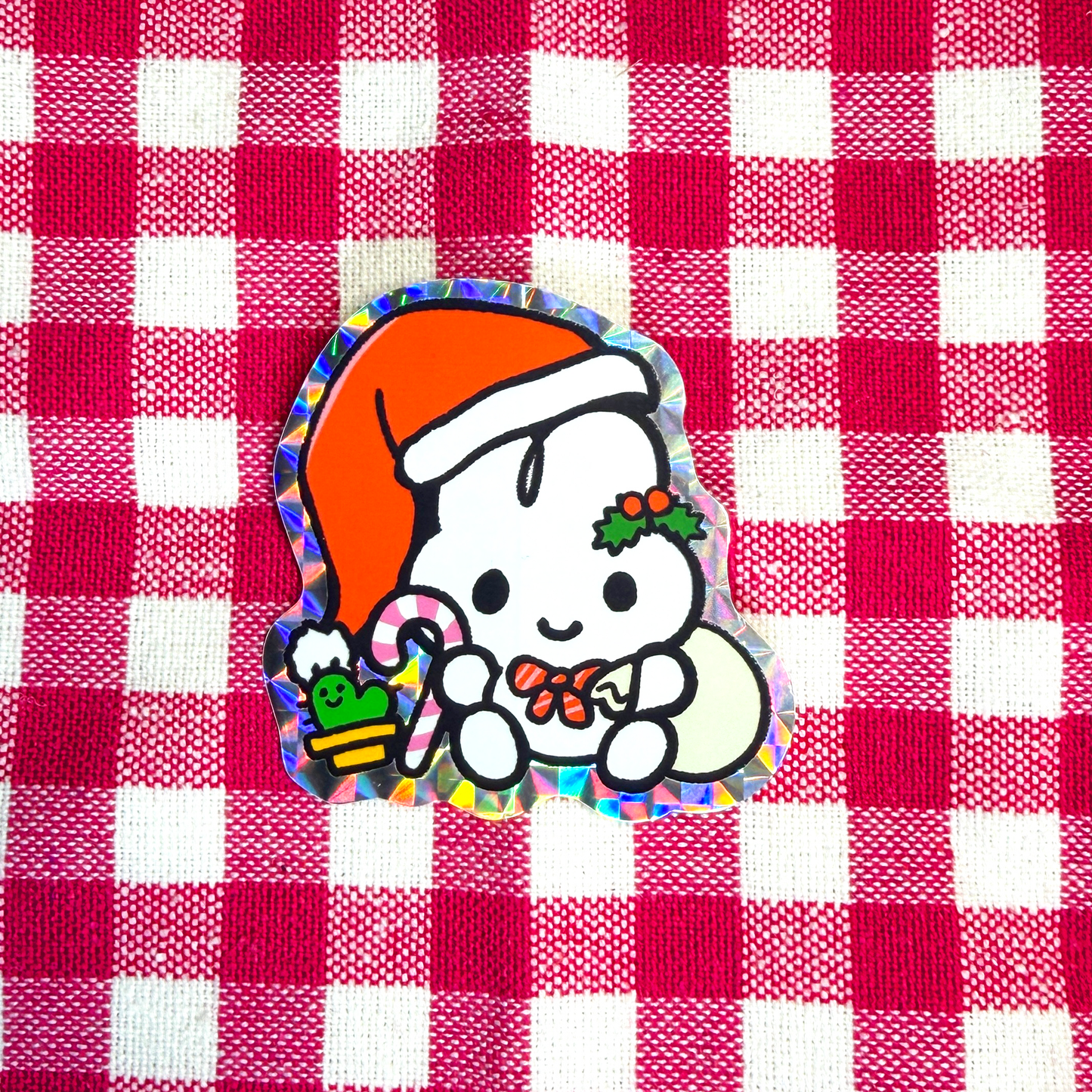 やさうサンタステッカー(おすわり)