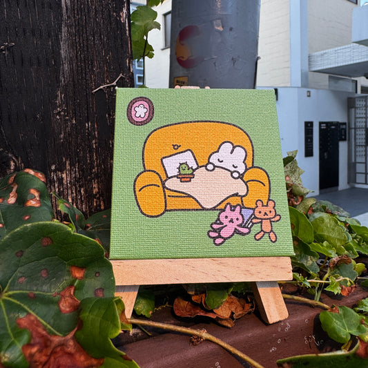 ミニキャンバス(ソファでうたたね)