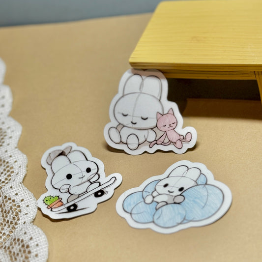 スケッチ風 3種ステッカーセット