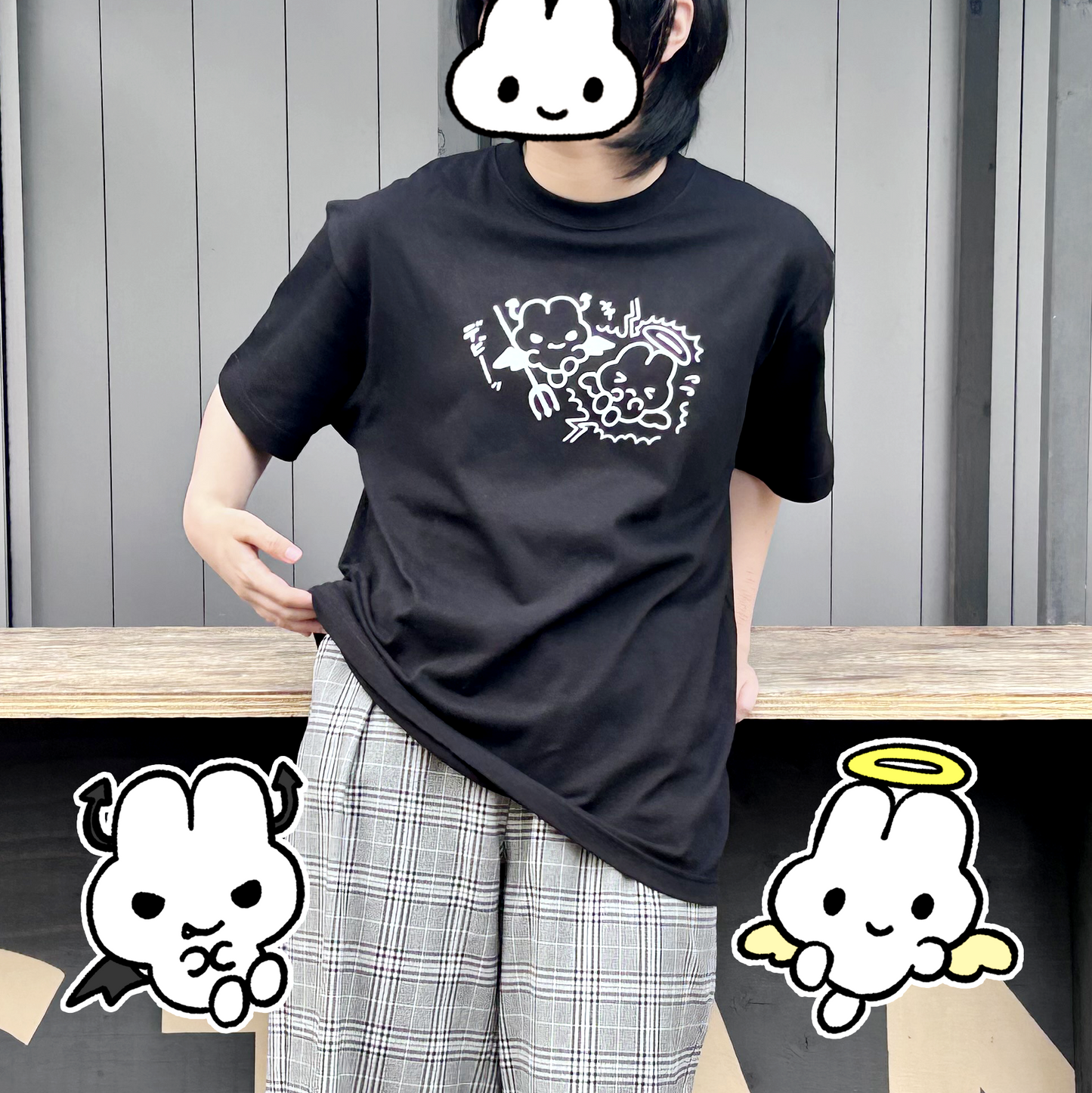 あくまとてんしTシャツ(ブラック)
