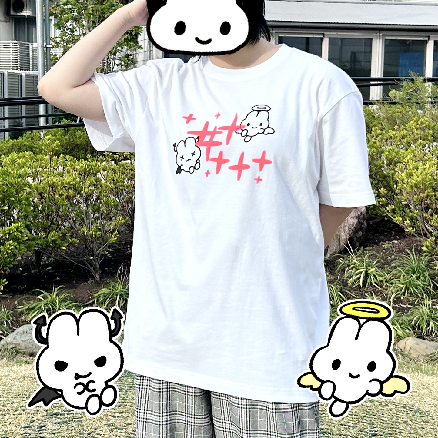 あくまとてんしTシャツ(ホワイト)