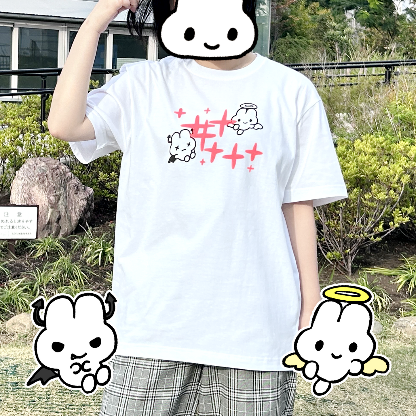 あくまとてんしTシャツ(ホワイト)