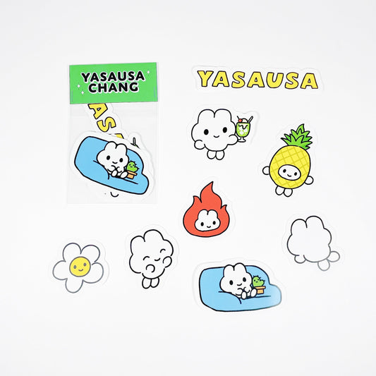 Yasusa -Chan의 플레이크 스티커 세트