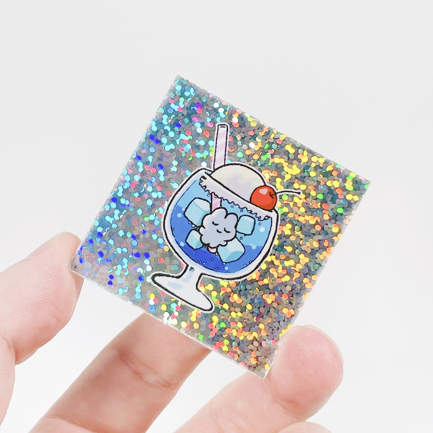 Yasusa -chan Silver Cream Soda Sticker
